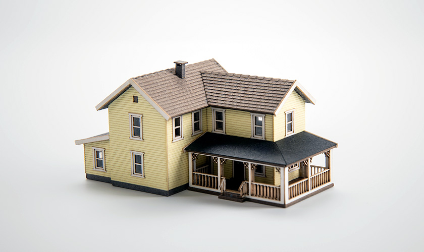 1 HOUSE   L@@K 3D  PRINTED  1/220  1:220 " Z "  SCALE  BUGALOW HOUSE COTTAGE 
