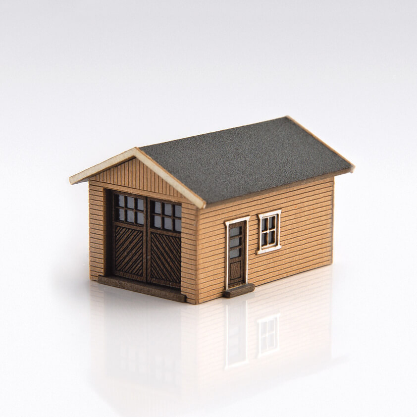 Z Scale.Model Railway Detailed 3d Print.1:220 Quantity 4 X Pitched Roof Sheds 