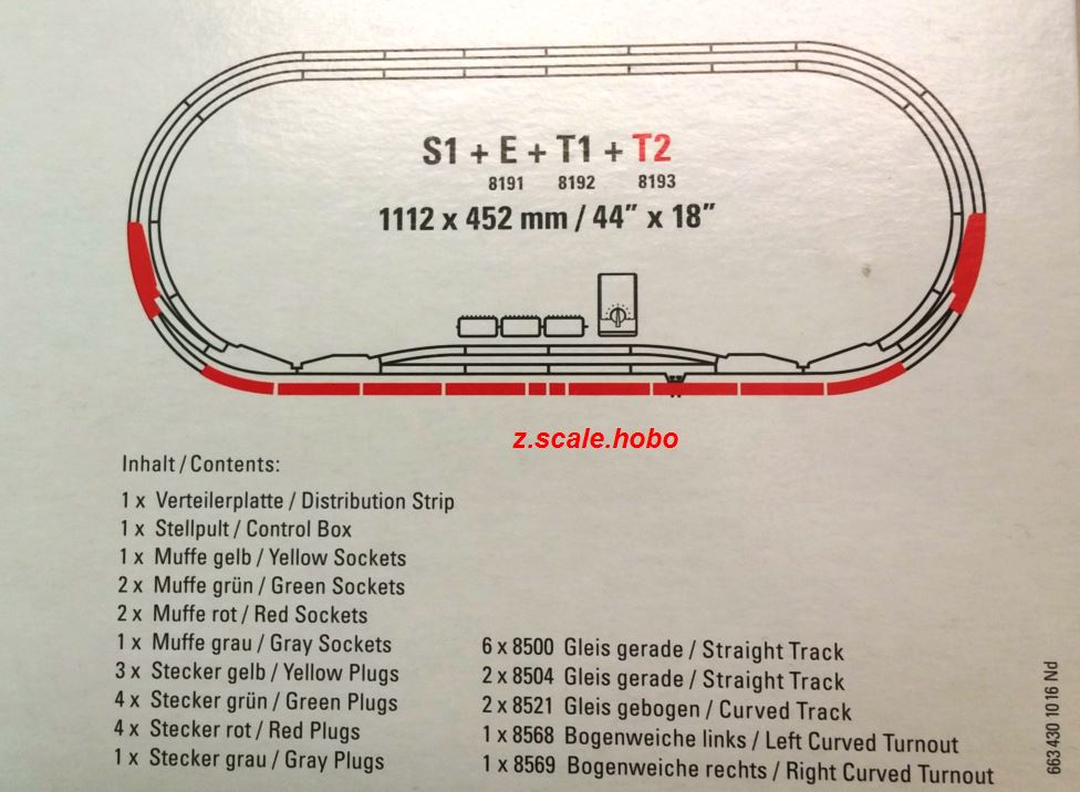 Marklin 8193 Z Scale T2 Track Extension Set for sale online 